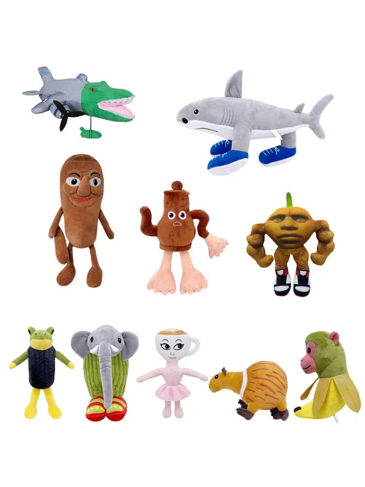 Italian Brainrot Tung Tung Tung Sahur Plush Toys 22-47cm Tungtung Sahur Tralalero Tralala Shark Plush Soft Stuffed Toy Doll Gift