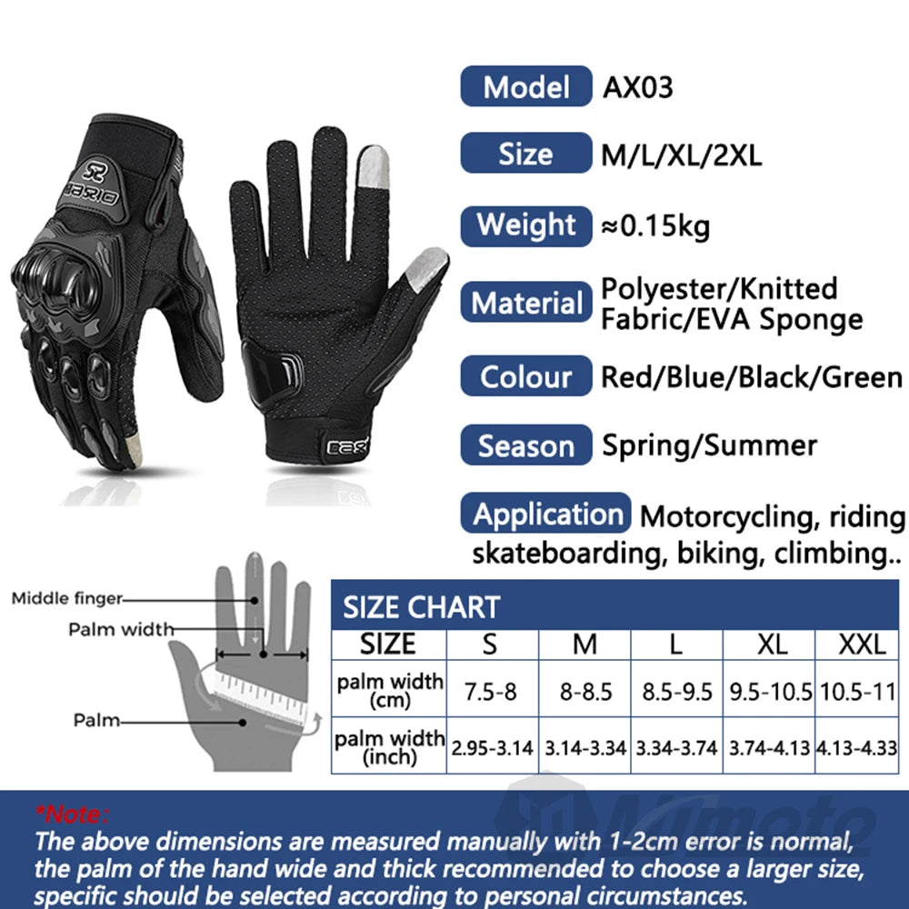 New Off-road Motorcycle Gloves Wearable Breathable Motocross Racing Gloves Touch Screen Biker Cycling Summer Guantes Moto Luvas