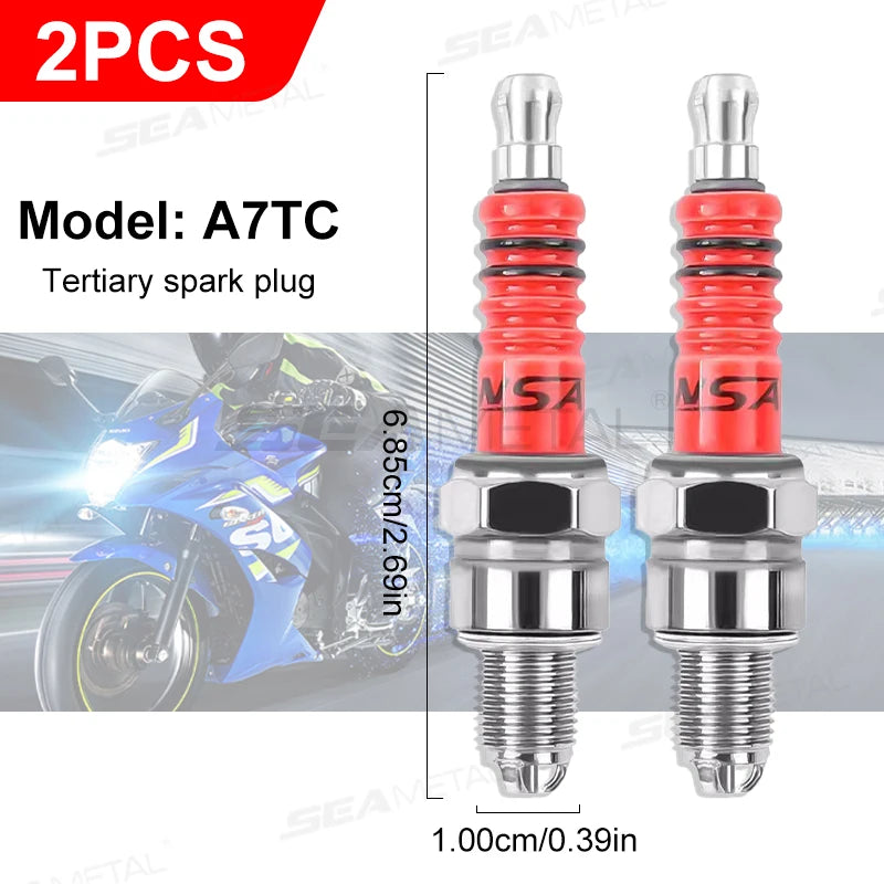 BLALION Racing Spark Plug 3 Triple Electrode A7TC D8TC For GY6 CG 50 70 110 125 150CC Motorcycle Atv Scooter Dirt Bike Go Kart