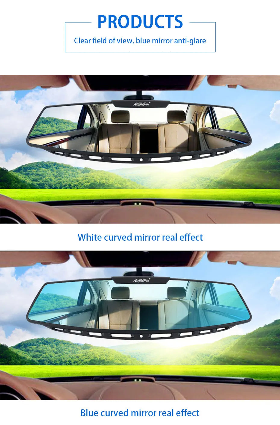 BLALION Car Baby Mirror Rear View Mirror Wide Angle Panoramic Assisting Large Vision Interior Monitor Universal Car Accessories