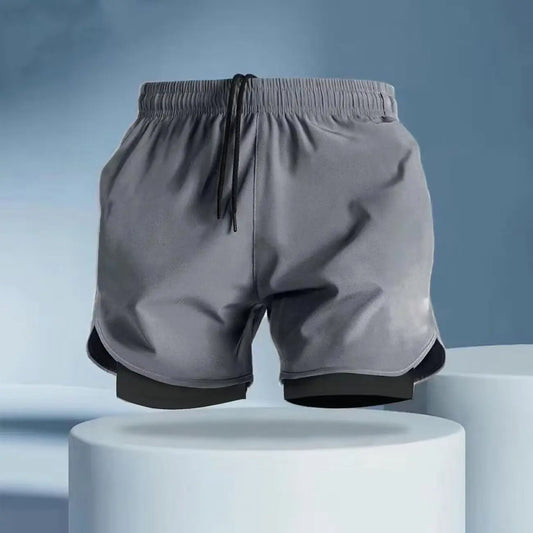Quick drying shorts for summer men's running training, three part pants with anti glare belt lining, fitness pants