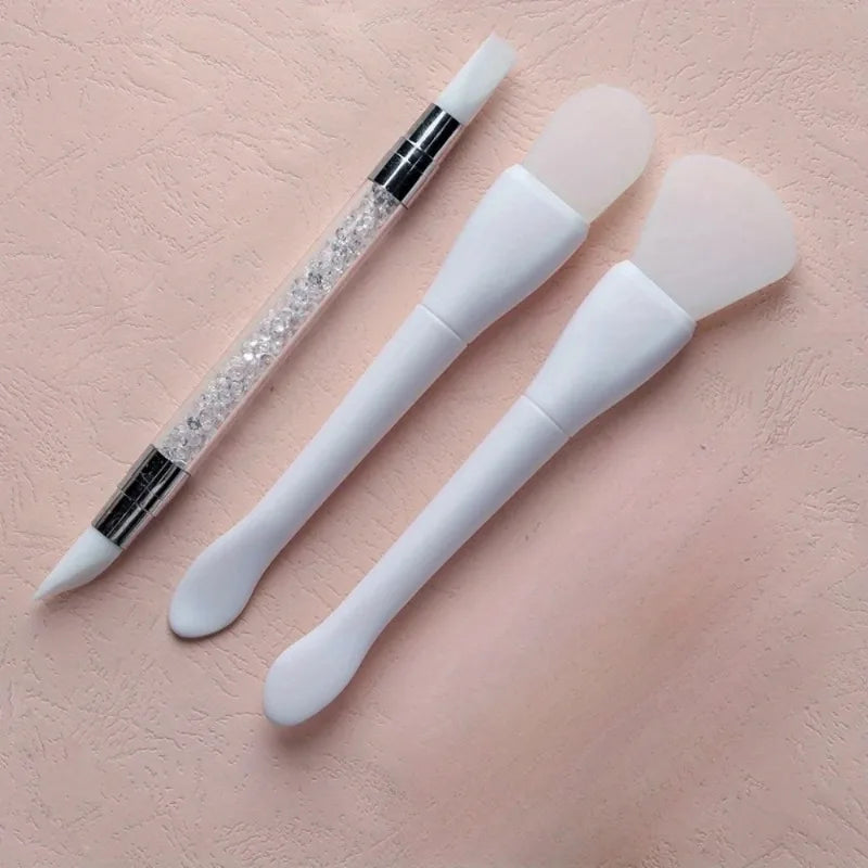 3Pcs/Set Seal Stamp Wax Spoon Cleaning Tool Soft Silicone Spoon Melting Wax Spoon Cleaner Wedding Invitation Clear Stamps Tool
