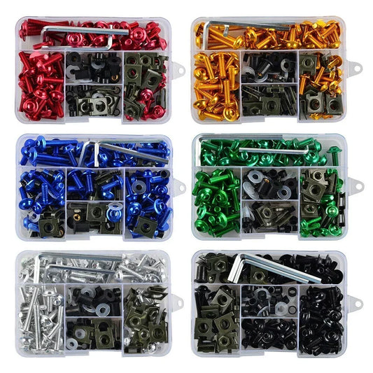 177pcs Motorcycle Windshield Screw Fairing Bolt Kit Car Body Decoration