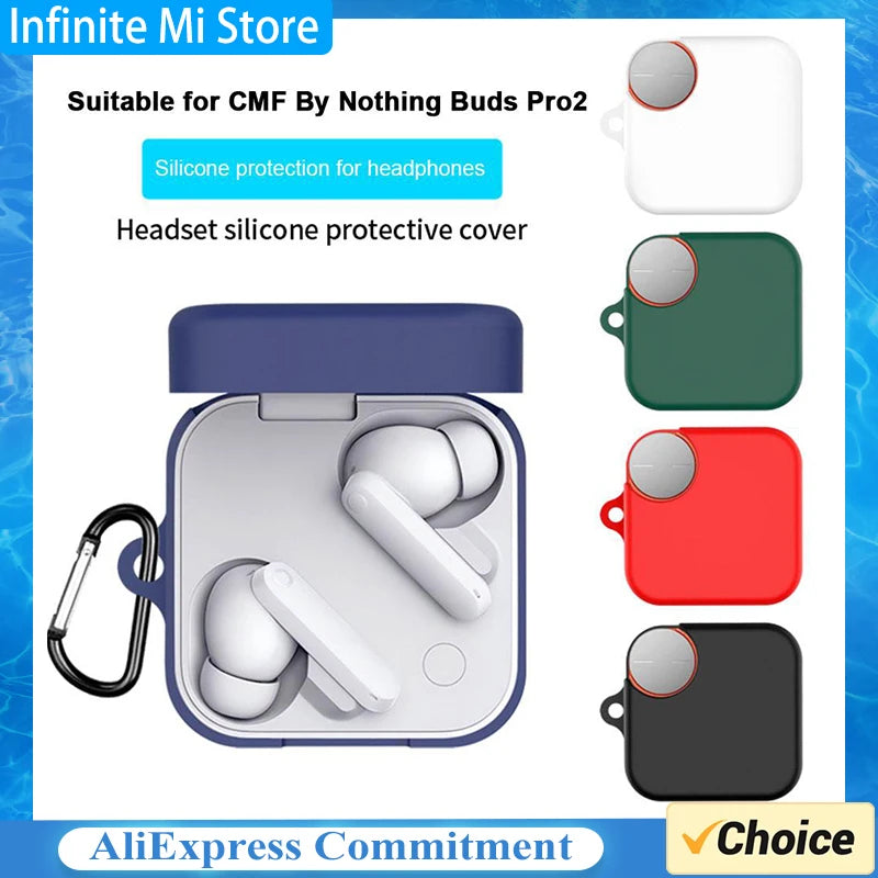 Silicone Protective Case For CMF Buds Pro 2 Cover Candy Color Soft Earphone Cover For CMF by Nothing Buds Pro 2 Case 5Colors