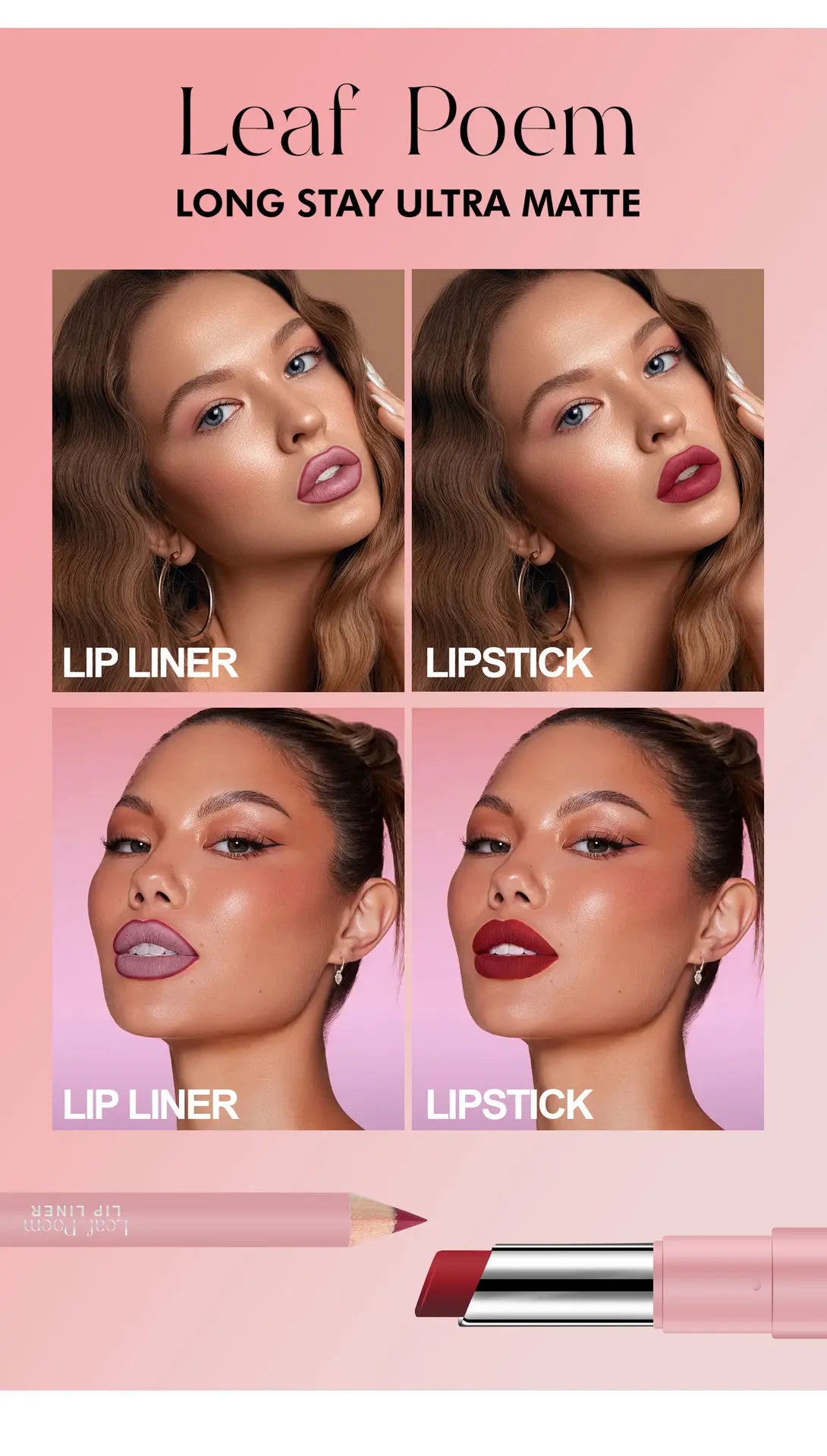 Velvet Matte Lip Liner Lipstick Pen Set Red Contour Tint Lipstick Sexy Red Contour Tint Lipstick Non-stick Cup Lipliner Pen Make