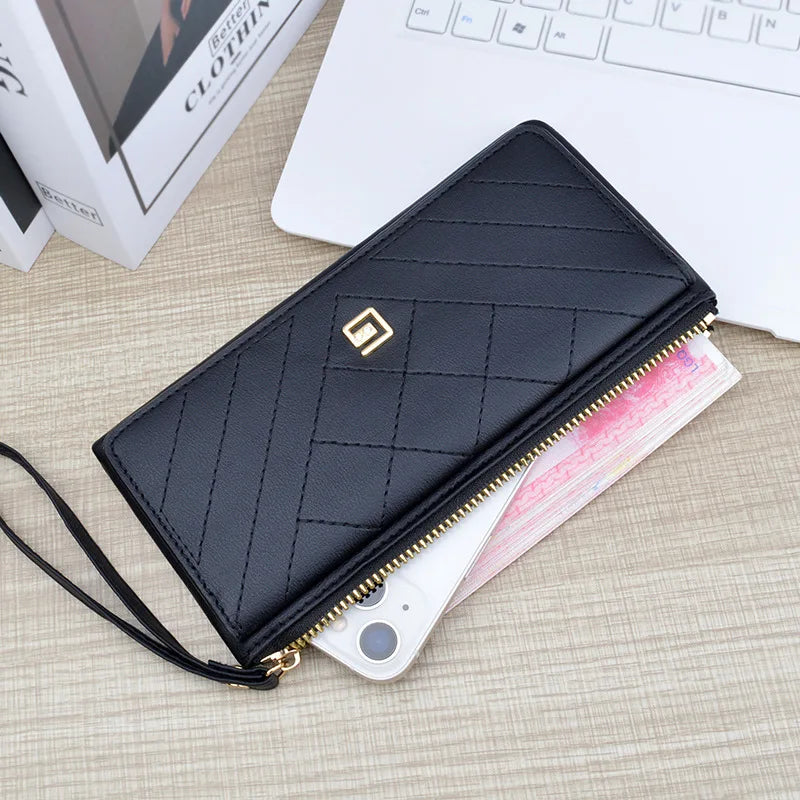 Women's Wallet Long Zipper Handheld Bag Fashionable, Simple, and Large Capacity Wallet Mom's Wallet Mobile Zero Wallet