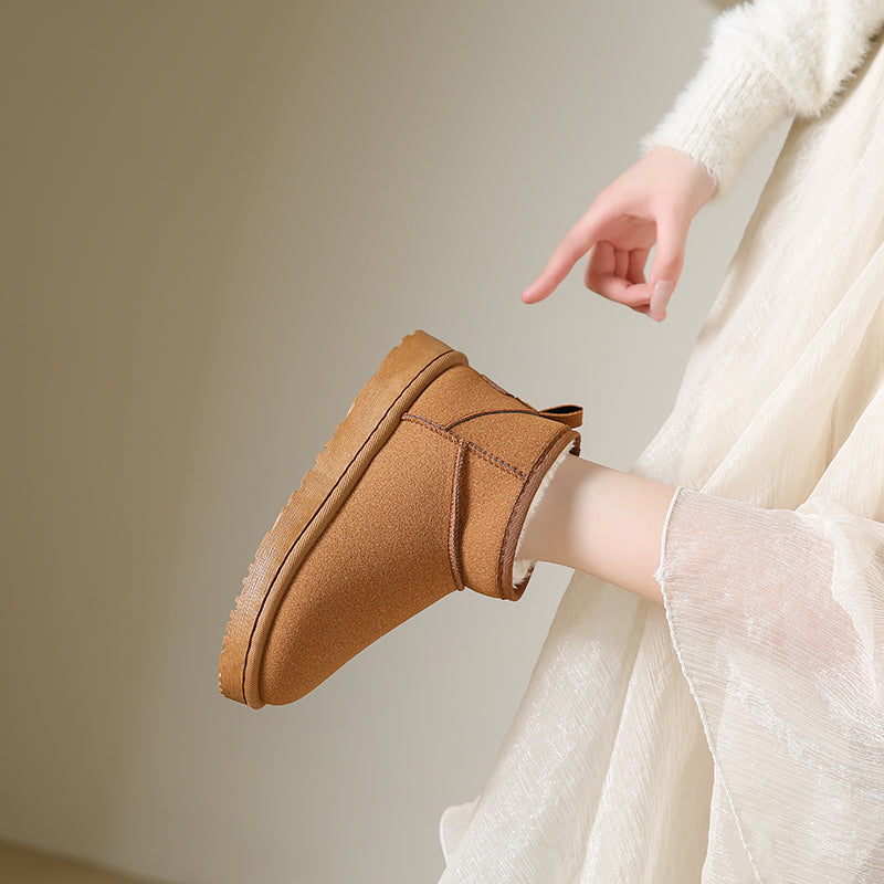 Snow Boots Women's Short Tube Thickened Cotton Shoes Non-slip Winter New Shoes Student Women's Shoes 2023 Black Boots
