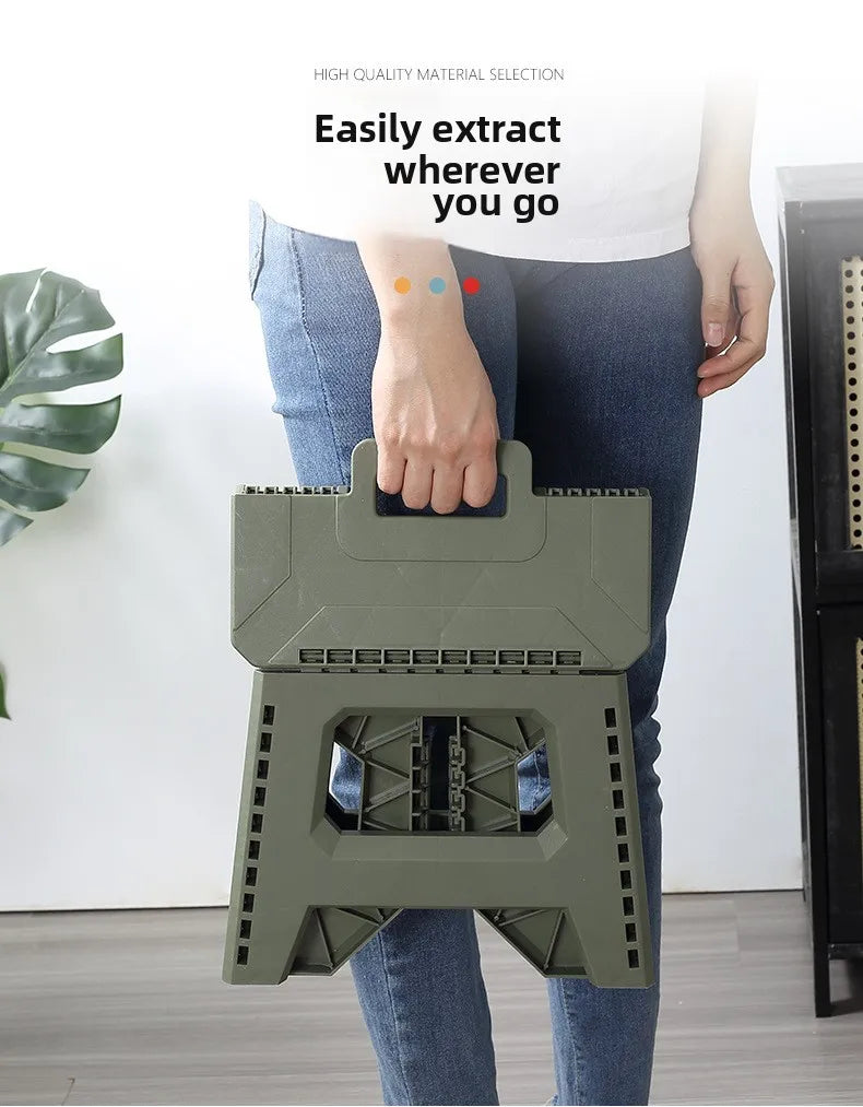 Folding stool, kindergarten low thickened maza stool, outdoor camping chair, household portable stall small bench