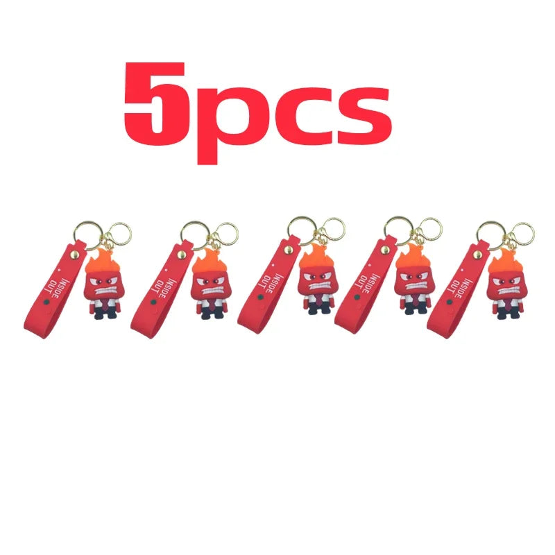 1-40PCS wholesale Inside Out 2 keychain Plush Cartoon Character keychain Pendant Personality Creative Glue Doll Small Pendant