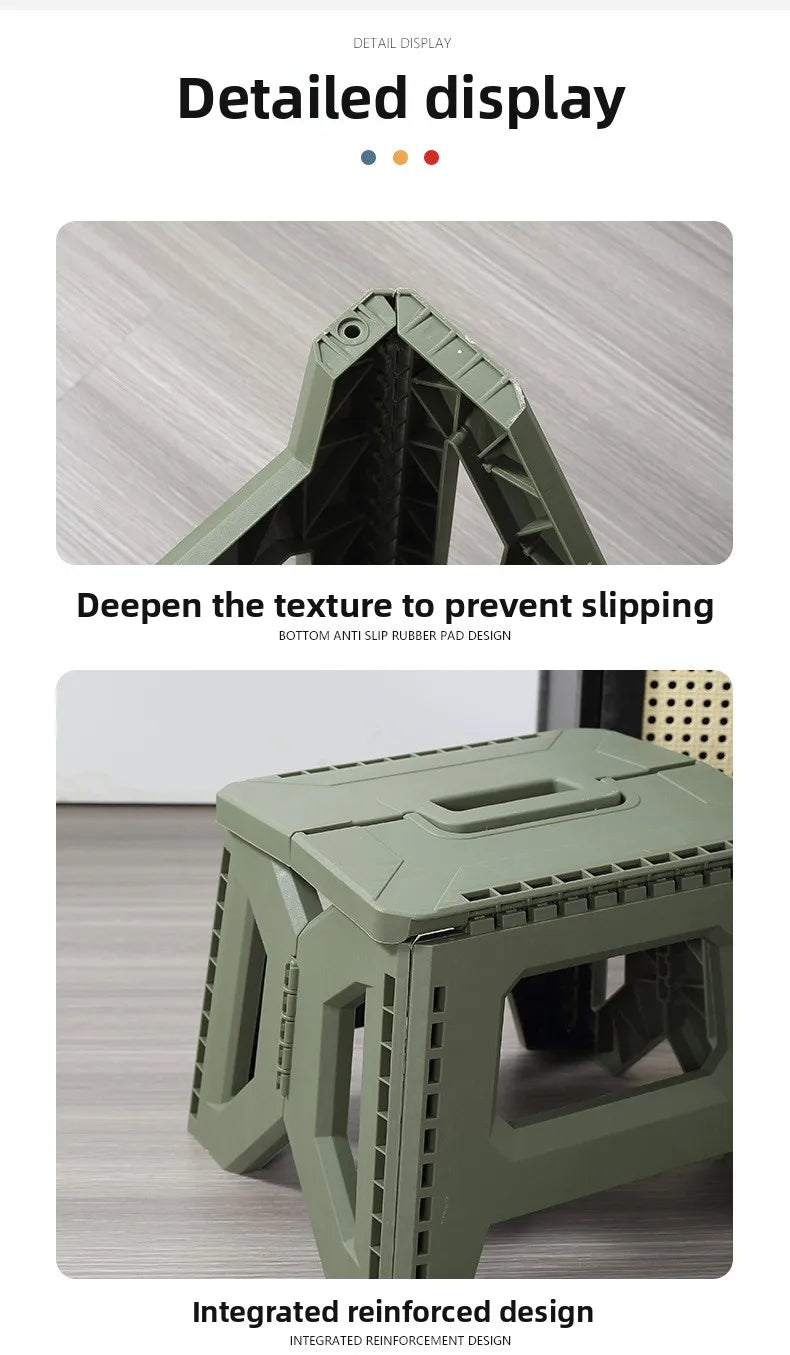Folding stool, kindergarten low thickened maza stool, outdoor camping chair, household portable stall small bench