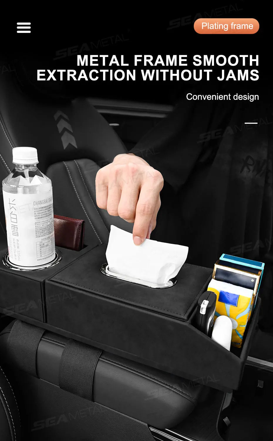 BLALION Car Armrest Mat Height Increase Pad Car Tissue Storage Box Cup Holder Armrest Protect Cushion Elbow Support Arm Cover