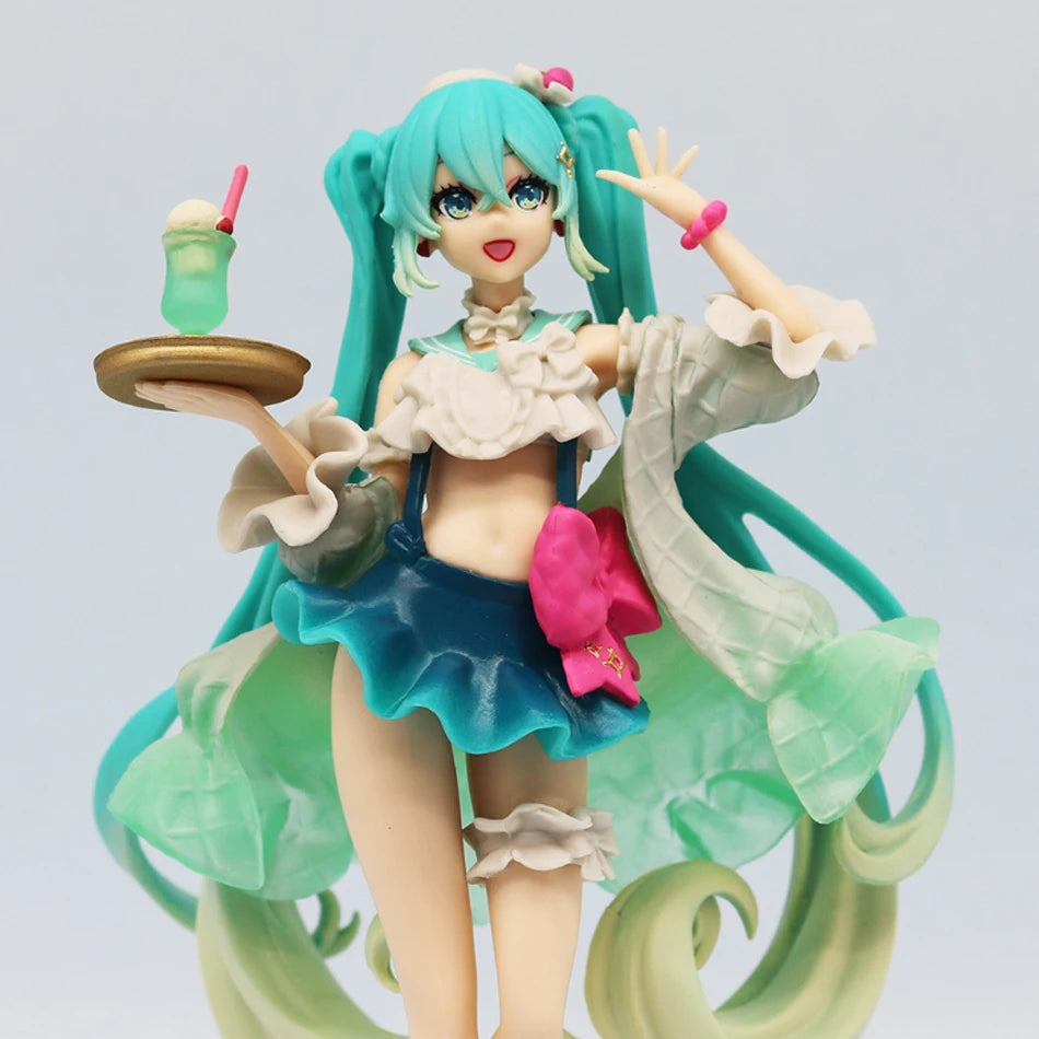 Judai Original Furyu Exceed Creative VOCALOID Hatsune Miku Melon Soda Float PVC Action Figure Model Doll Toys In Stock
