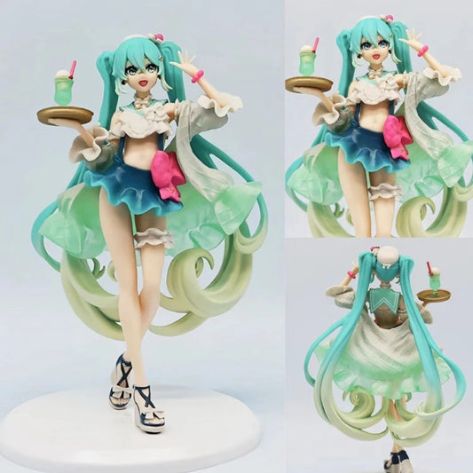 Judai Original Furyu Exceed Creative VOCALOID Hatsune Miku Melon Soda Float PVC Action Figure Model Doll Toys In Stock