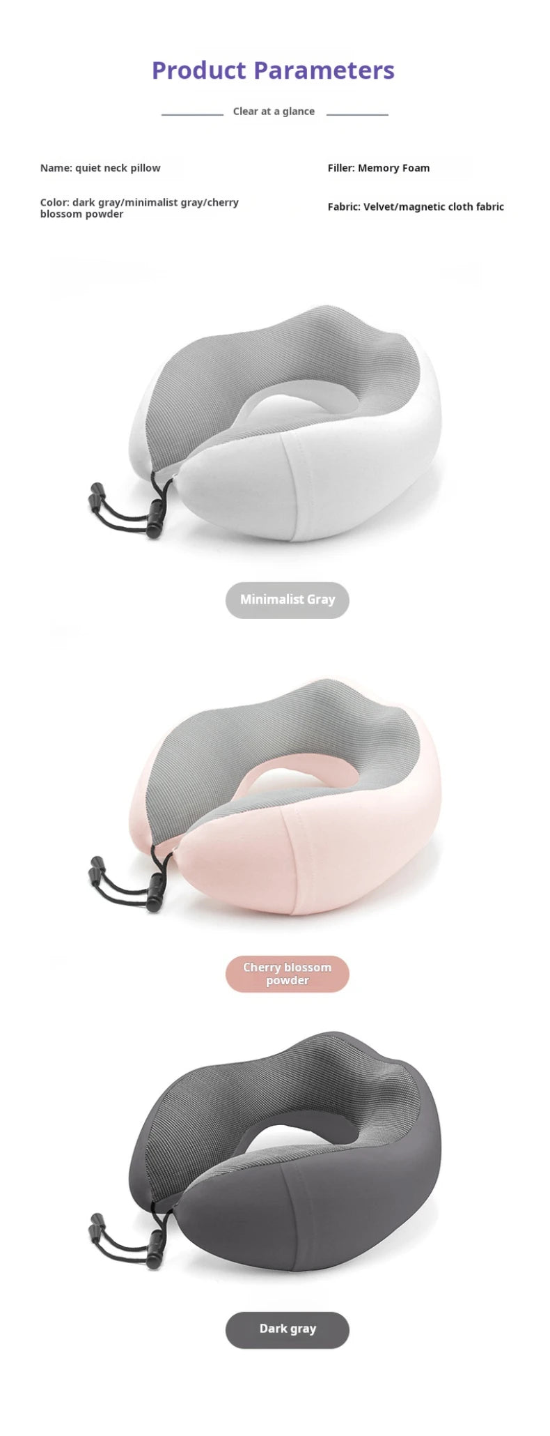 U-shaped pillow, neck pad, special neck pillow, memory foam, aircraft neck pillow, nap pillow, student travel sleep, U-shaped pi