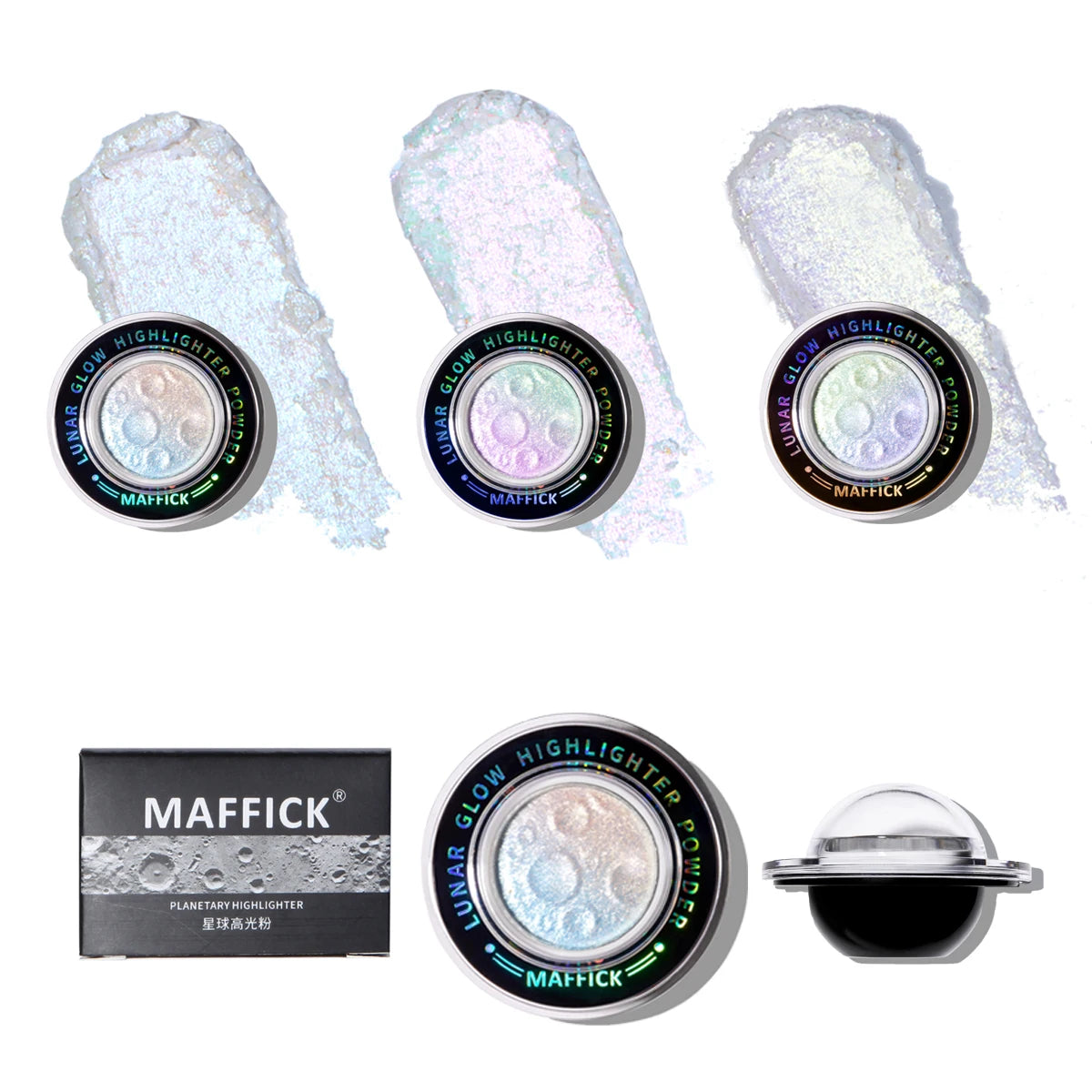 3 Colors Diamond Highlighter Powder Palette Glitter Face Contour Brighten Makeup Shimmer Ultra-concentrated Illuminate Cosmetic