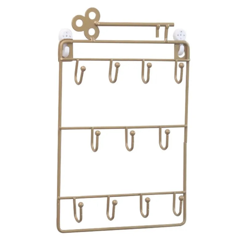 1PC Modern Style Iron Wall Mounted 11 Key Hooks Jacket Hat Storage Rack Practical Multifunctional Hooks