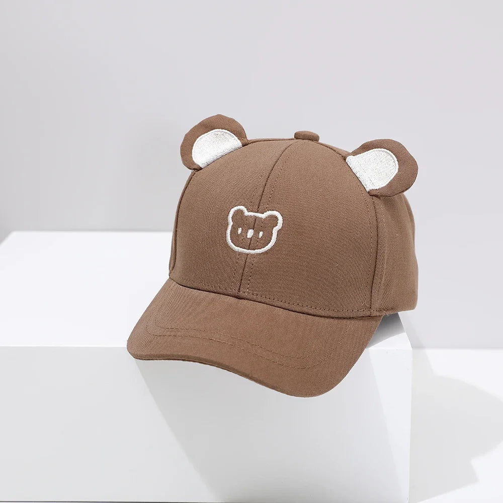 Baby Baseball Cap for Boys and Girls Visor Outdoor Snapback Hat Cartoon Cute Bear Toddlers Baseball Hat Summer Sun Hats for Kids