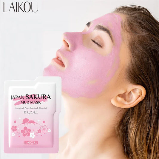 LAIKOU Japan Sakura  Solid Mask Deep Cleansing Oil Control Balance Antioxidan Shrink Pores Remove Blackheads  Mud Mask 5g