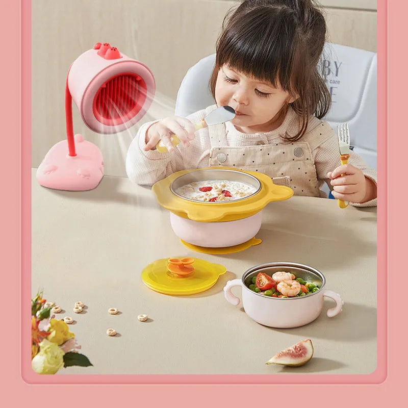 Baby Stroller Portable Fan USB Rechargeable Desktop Electric Fans 3 Speed Wind Automatic Rotary Fan Mosquito Repellent
