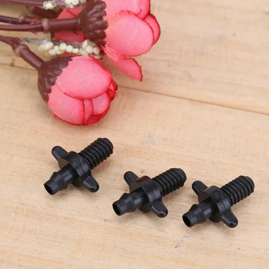 100pcs 6mm Single Barbed Connector PVC Hose Home Garden Drip Irrigation Fittings Watering Hose Connector