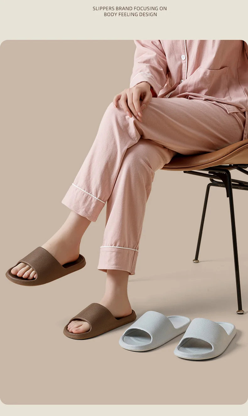 Fashion Women Slippers Summer Flat Lightweight EVA Home Bathroom Slippers Comfort Massage Couples Indoor Slides Shower Shoes