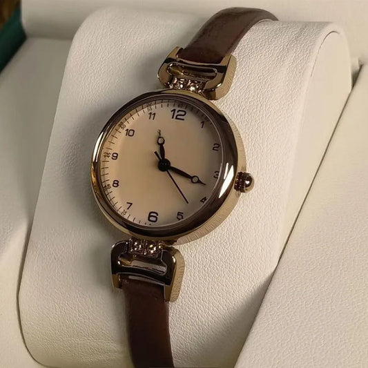 Kegllect Ladies Small Dial Quartz Watch Women Minimalist PU Belt Watches Classic Pointer Wristwatch for Girls