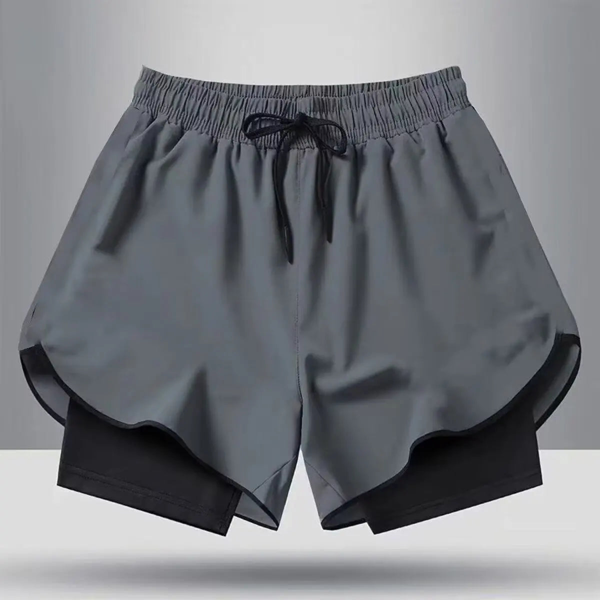 Quick drying shorts for summer men's running training, three part pants with anti glare belt lining, fitness pants