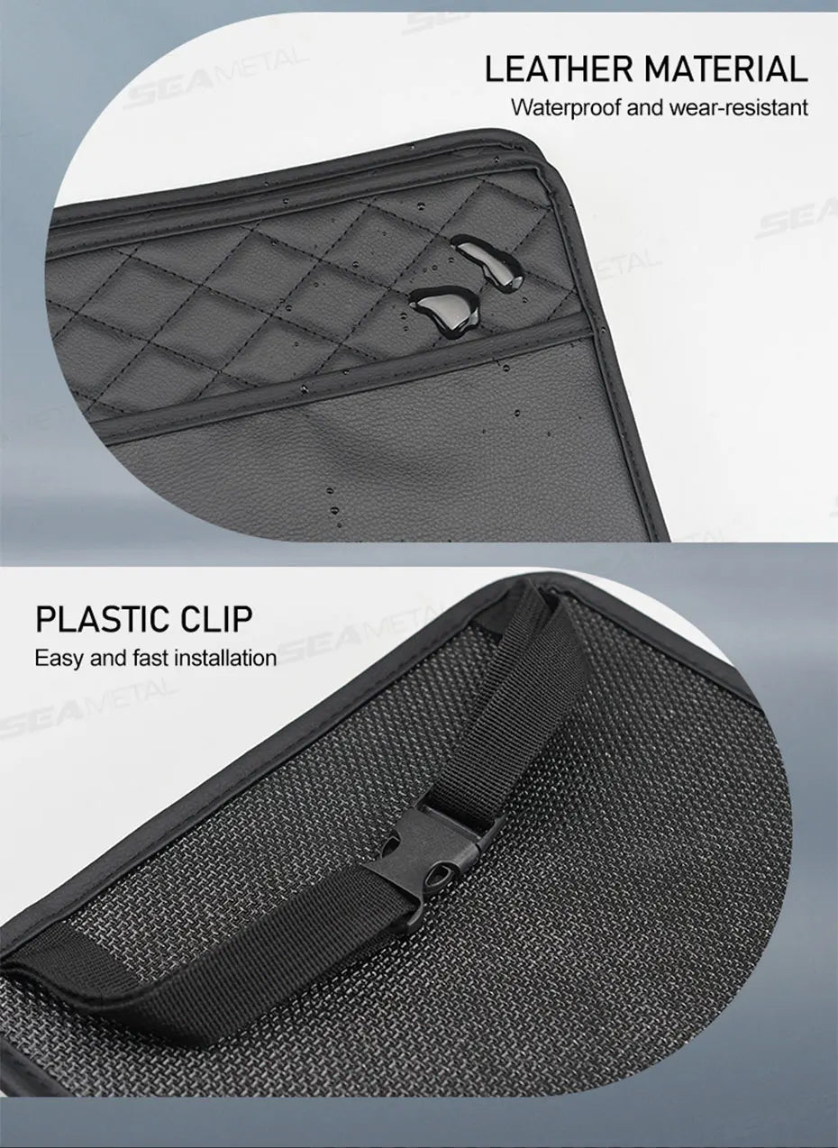 BLALION Multifunctional Car Seat Storage Bag Leather Storage Bag Garbage Bag Hanging Storage Bag Suitable For Most Car Models