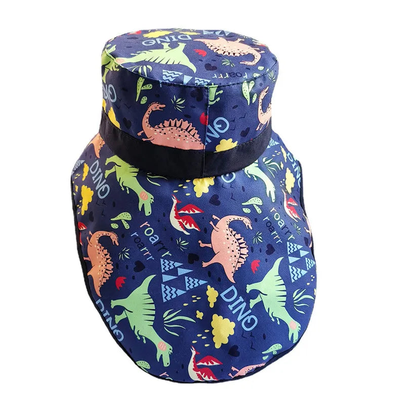 New Summer Baby Bucket Hat for Boys Girls Cartoon Children's Fisherman Hat Autumn Panama Kids Wide Brim Beach Shawl Sun Hat