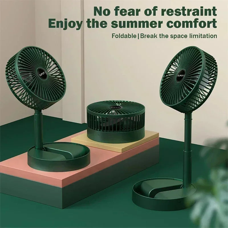 Mini Fan Desktop Foldable Retractable Portable Mini Fan rechargeable USB Home Low Noise High Duration Standby Mini Ceiling Fan