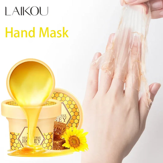 Laikou Sakura Honey Milk Moisturizing Hand Wax Repair Exfoliating Calluses Acid Anti-Aging Hand Cream Care Scrub Hand Mask