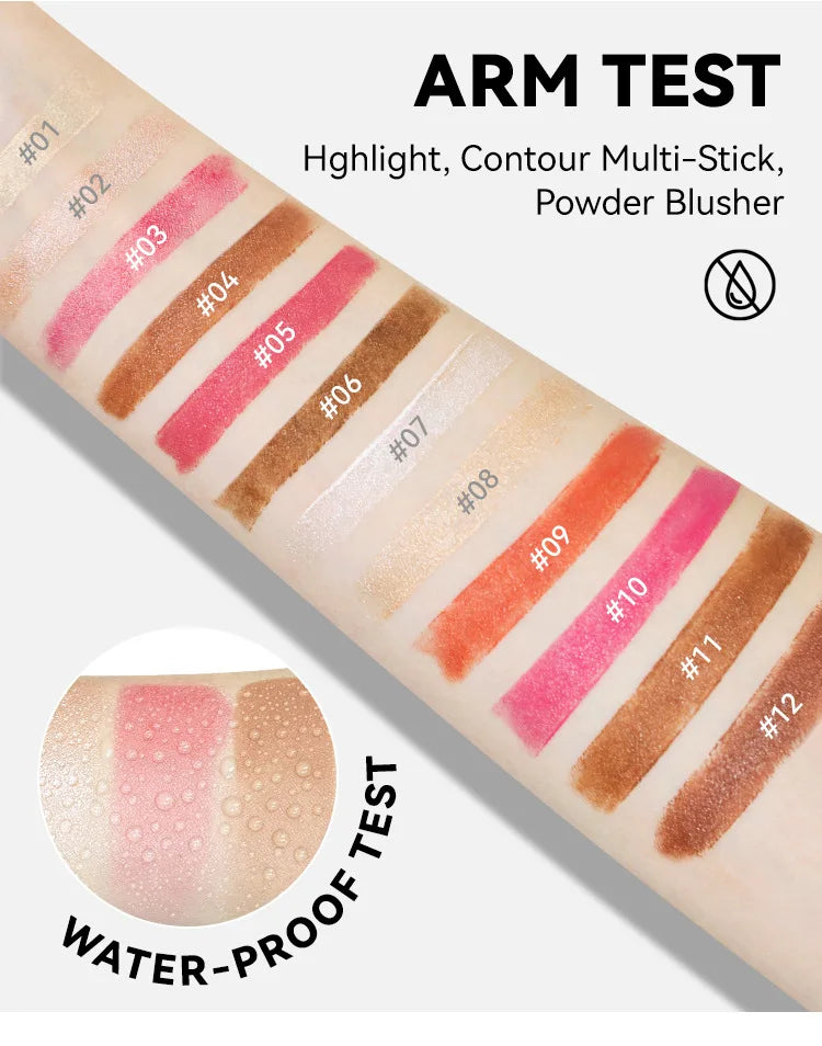 Magic Blush Stick Cheek Lip Tinted Moistured Blush Stick Silky Brighten Blush Cream Blusher Cosmetics Tubes Matte Contour