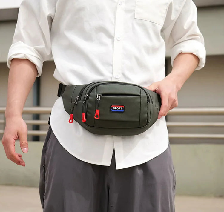 Men's Outdoor Sports Waist Bag, Mountaineering & Running Chest Bag, Waterproof Multifunctional Crossbody Bag