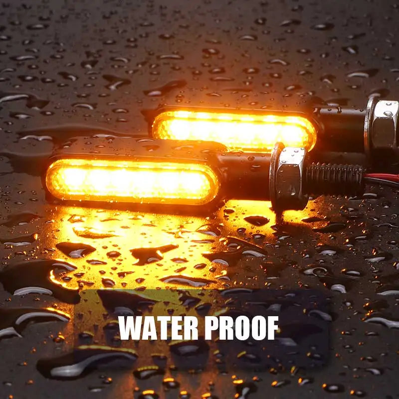 BLALION 2pcs 6 leds Motorcycle Indicators Mini LED Turn Signal Light Flasher Amber Lamp Blinker For Yamaha Kawasaki Cafe Racer