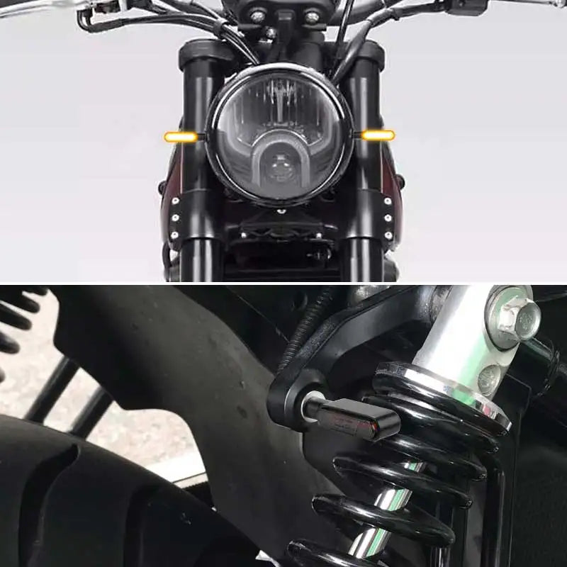 BLALION 2pcs 6 leds Motorcycle Indicators Mini LED Turn Signal Light Flasher Amber Lamp Blinker For Yamaha Kawasaki Cafe Racer