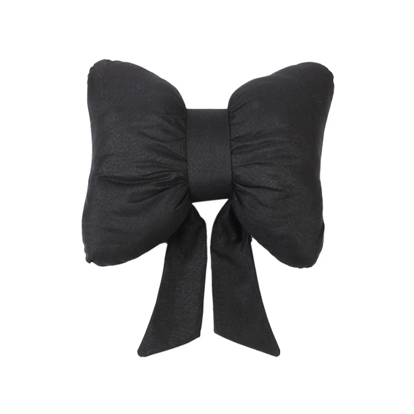 Car Seat Neck Pillow Elegant Bow Car Headrest Pillow Set - Cotton Linen Neck Cushion Universal Fit for Women Comes with 2 Seat B