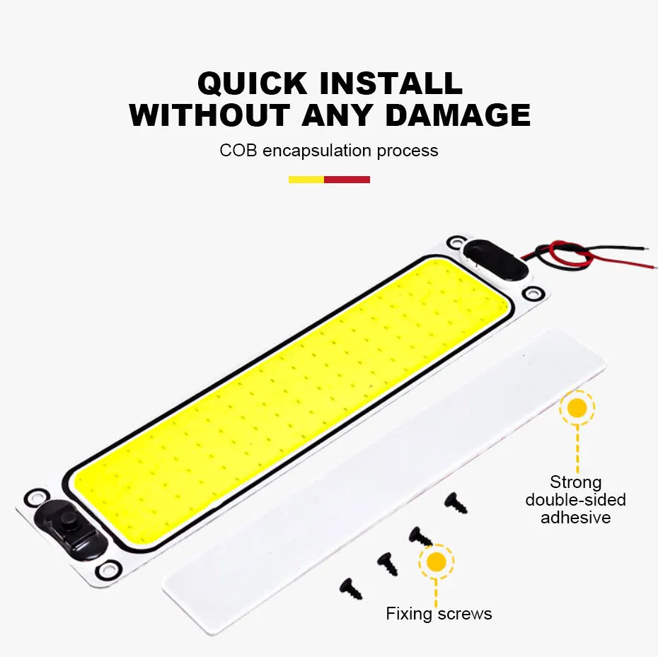 BLALION LED Car COB Light Interior Readling Lamp for Truck Van Boat Dome Lights High Brightness Panel Bulb with Switch 12V-24V