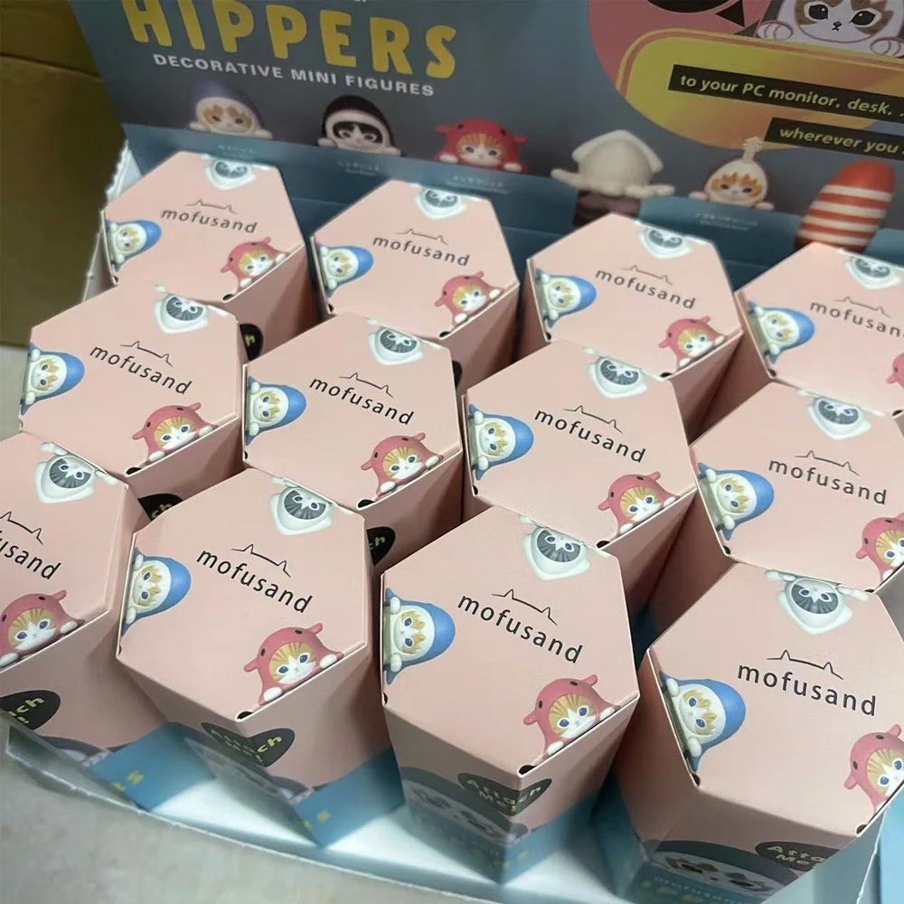Kawaii Mofusand Hippers Series Blind Box Action Figure Cute Doll Mystery Box Mobile Phone Car Decor Accessories Toys