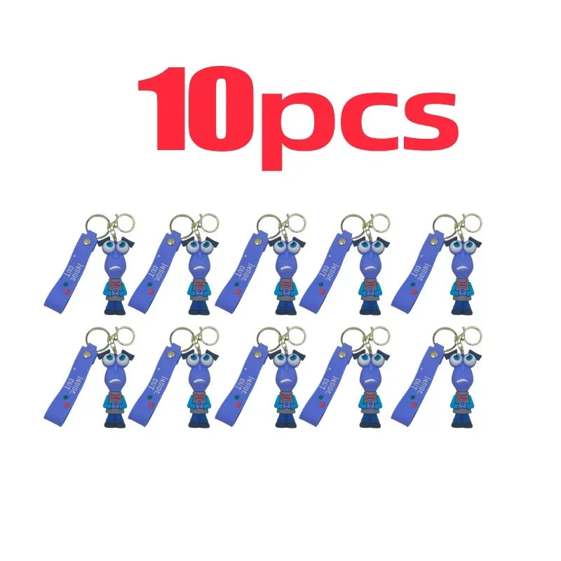 1-40PCS wholesale Inside Out 2 keychain Plush Cartoon Character keychain Pendant Personality Creative Glue Doll Small Pendant