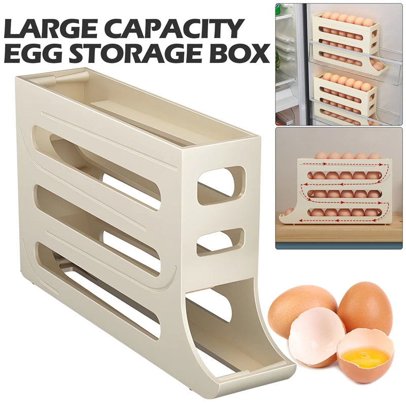 Refrigerator Egg Storage Box Kitchen Egg Box Storage Egg Box Large Capacity Dedicated Egg Carton Egg Rolling Egg Storage Box