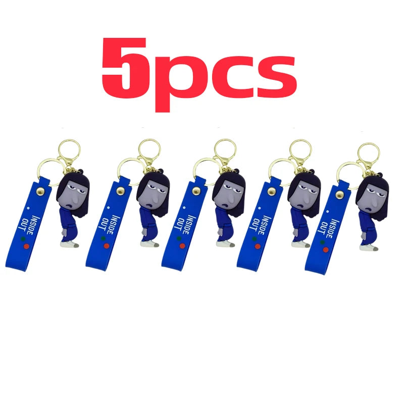 1-40PCS wholesale Inside Out 2 keychain Plush Cartoon Character keychain Pendant Personality Creative Glue Doll Small Pendant