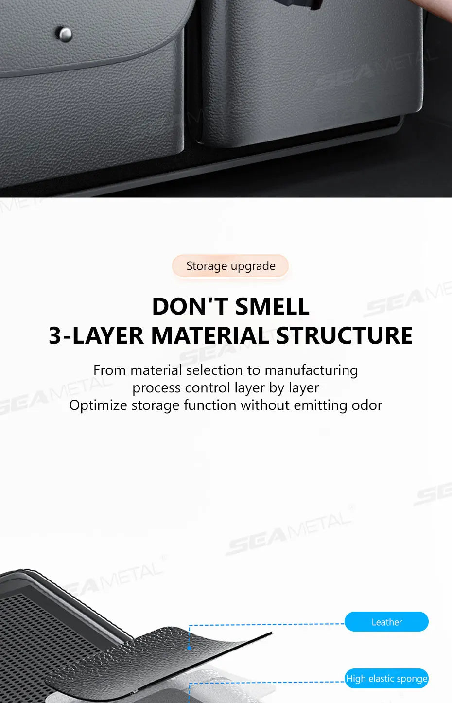 BLALION Car Trunk Hanging Storage Bag Back Seat Universal Large Capacity Leather Multi-pocket Auto Storage Cargo Rack Organizer