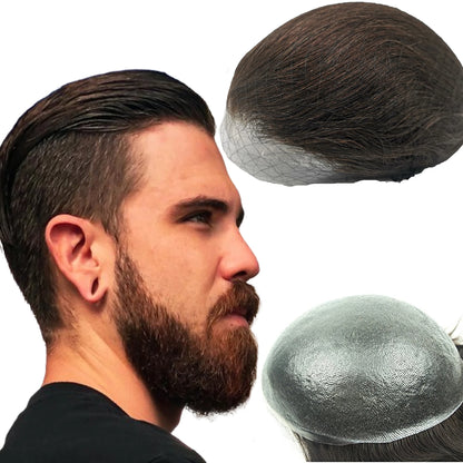 Toupee for Men 0.04mm Thin Skin PU Human Hair Prosthesis and Hair Units Hair Replacement System base 10*8