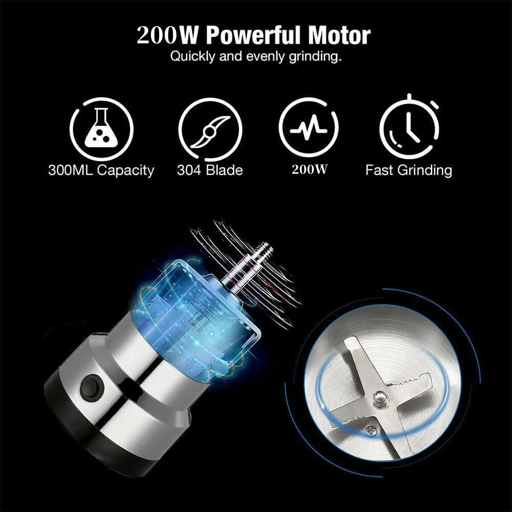 Mini Electric Grinder Household 300ml Ultrafine Baby Food Pulverizer Coffee Grinder Spice Pepper Grinder Grain Mill 4 Blades