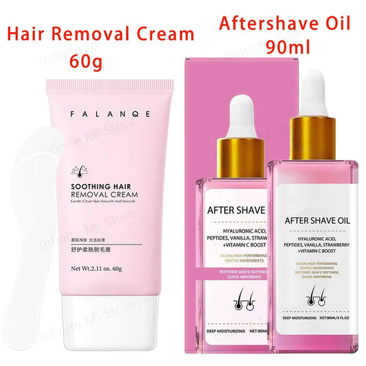 90ml Strawberry Hair Removal Aftercare Oil Gently Soothes The Skin Moisturizing 60g Hair Removal Cream Skin Care