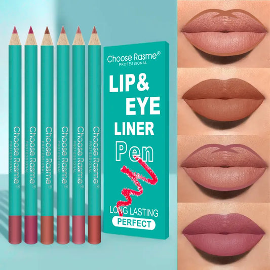 6 Colors Lip Liner Matte Lipstick Pencil Contour Lip Makeup Sexy Red Long Lasting Moisturizer Lipliner Cosmetics