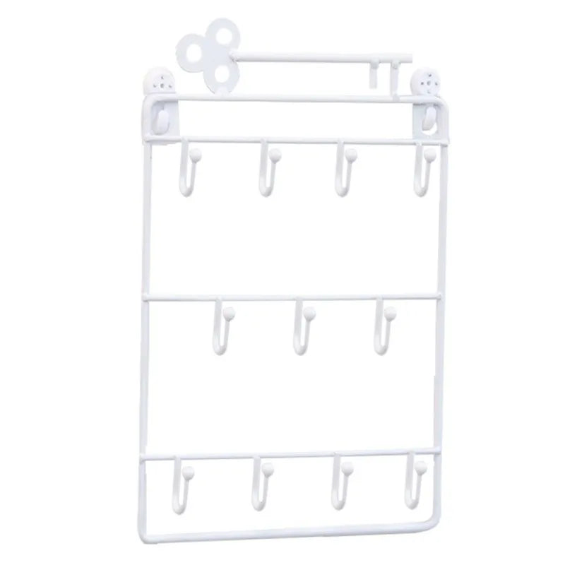 1PC Modern Style Iron Wall Mounted 11 Key Hooks Jacket Hat Storage Rack Practical Multifunctional Hooks