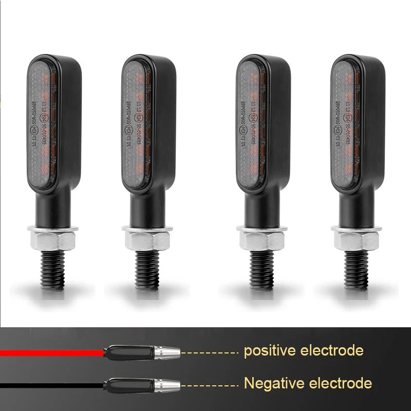 BLALION 2pcs 6 leds Motorcycle Indicators Mini LED Turn Signal Light Flasher Amber Lamp Blinker For Yamaha Kawasaki Cafe Racer