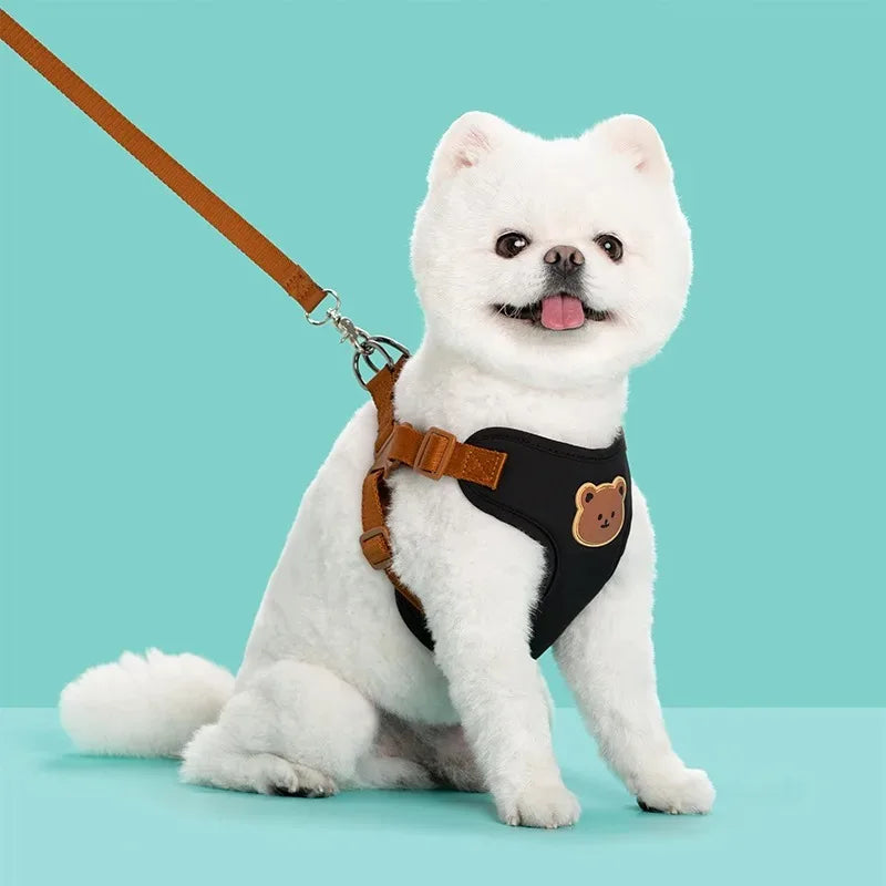 Dog Harness Chest Strap Pet Accessories Dogs Collars Pet Vests Accessories Pets Collar Leash Set Puppy Leather