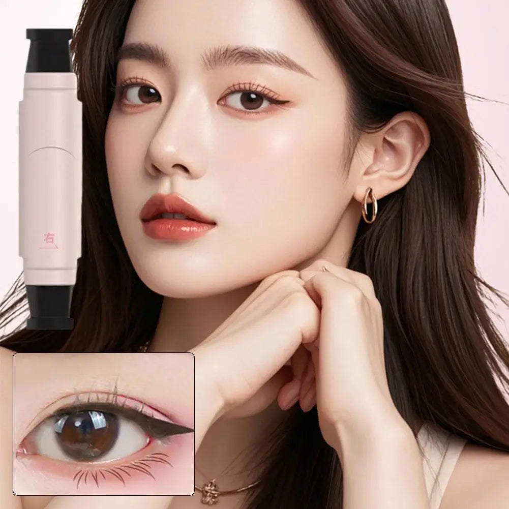 Black Brown Integrated Eyeliner Stamp Precise Outline Signet Eye Liner Extension Stamps Liquid Eyeliner Pen Waterproof Lasting